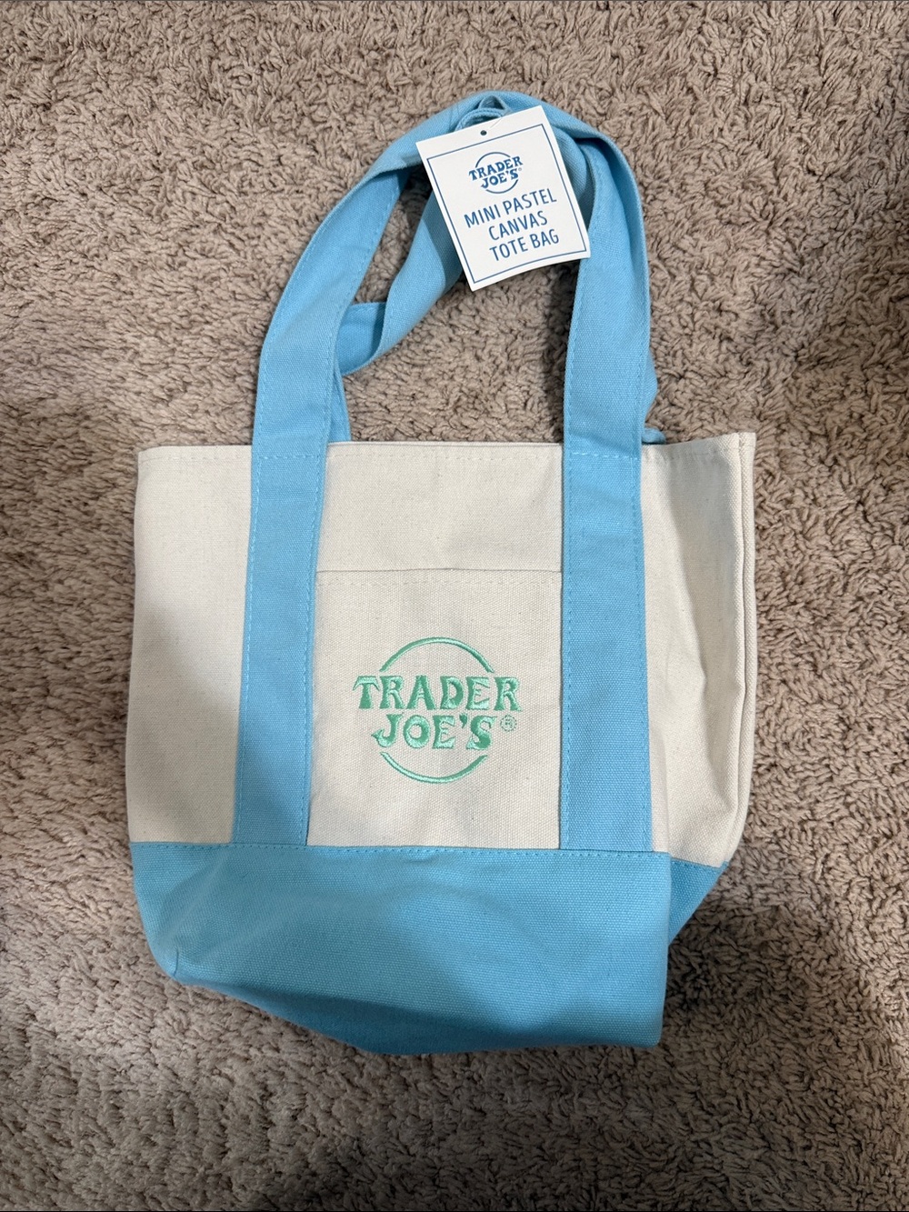 Mini pastel canvas tote bag